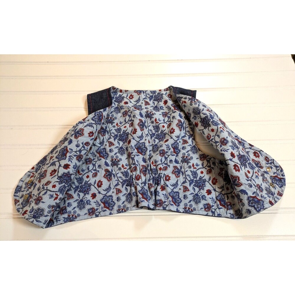 Girls Western Wear Outfit Size 10 Denim Skirt Vest Shirt Floral Costume Handmade - Picture 9 of 16